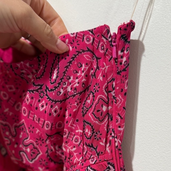 NWT Rococo Sand Romani One Shoulder Bandana Print Dress Sz XL Pink Cocktail - Picture 4 of 12